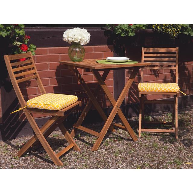 2-Sitzer Balkonset Nostrand mit Polster Garten Living Farbe: Dunkles Holz on Productcaster.