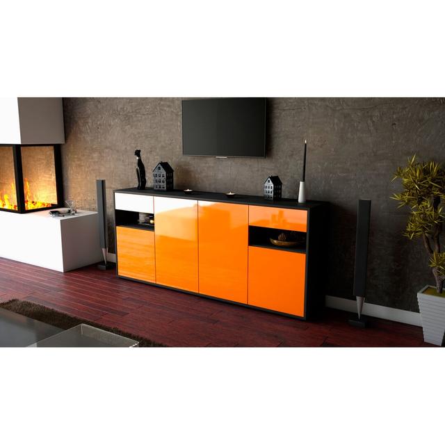 Eucptus Sideboard Latitude Run Body/Front colour: Black/High gloss orange on Productcaster.