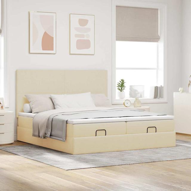 Vidaxl Ottoman-Bett Mit Matratzen Dunkelgrün 180X200 Cm Samt Ebern Designs Größe: 160 x 200 cm, Farbe: Cremefarben on Productcaster.