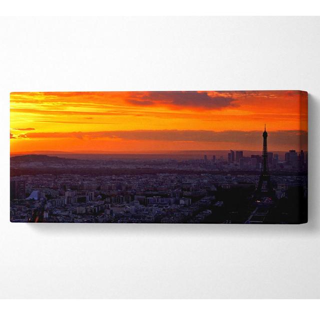 Paris At Dawn - Wrapped Canvas Art Prints Ebern Designs Size: 50.8cm H x 121.9cm W x 10cm D on Productcaster.