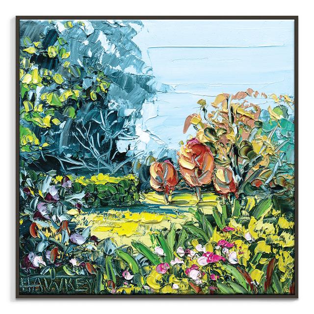 Country Garden by Angela Hawkey - Painting on Canvas Rosalind Wheeler Size: 76cm H x 76cm W x 5cm D, Format: Black Framed Canvas on Productcaster.