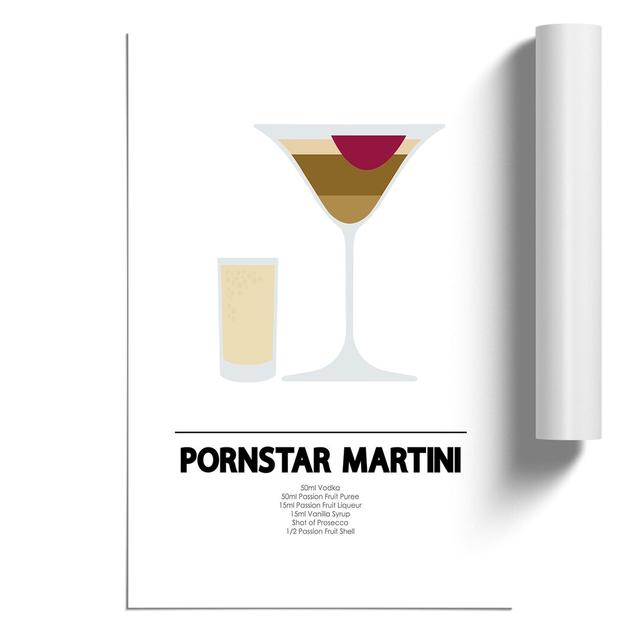 Pornstar Martini Cocktail - Unframed Graphic Art East Urban Home Size: 84cm H x 59cm W x 0.1cm D on Productcaster.