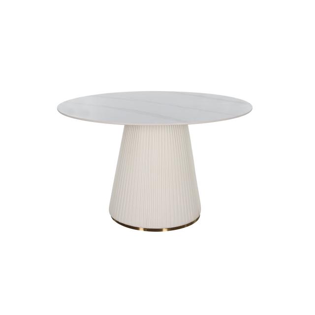 Modig Round 120cm Eco-leather Marbe Top Dining Table Fairmont Park on Productcaster.