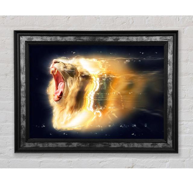 Lion Roaring Light - Single Picture Frame Art Prints Bright Star Size: 21cm H x 42cm W x 8cm D on Productcaster.