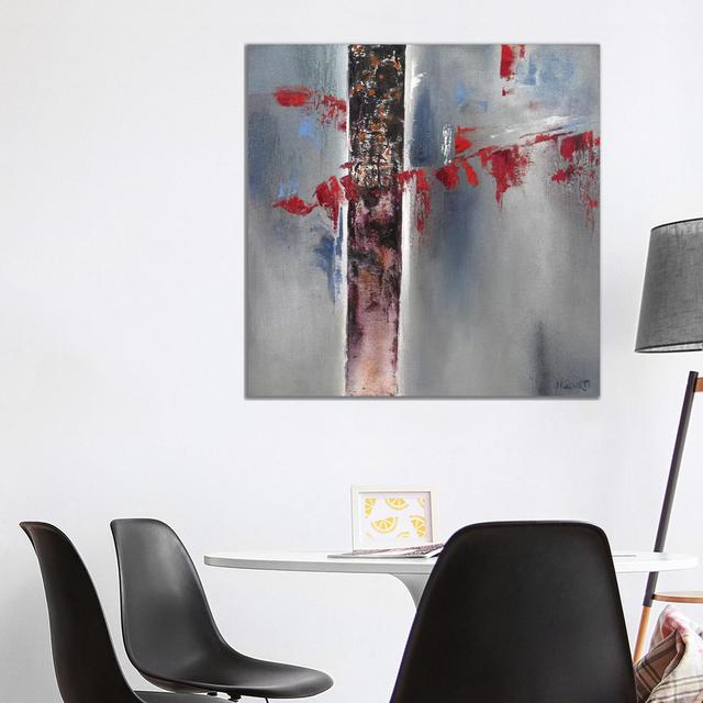 Red Splash I by Nelly Geurts - Wrapped Canvas Gallery-Wrapped Canvas Giclée Metro Lane Size: 93.98cm H x 93.98cm W x 3.81cm D on Productcaster.