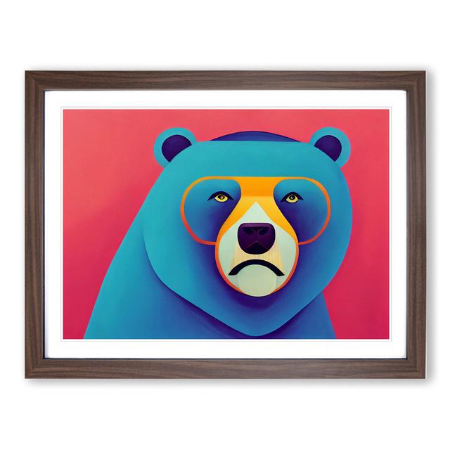 Cool Bear Maturi Size: 46cm H x 64cm W x 2cm D, Frame Colour: Walnut on Productcaster.