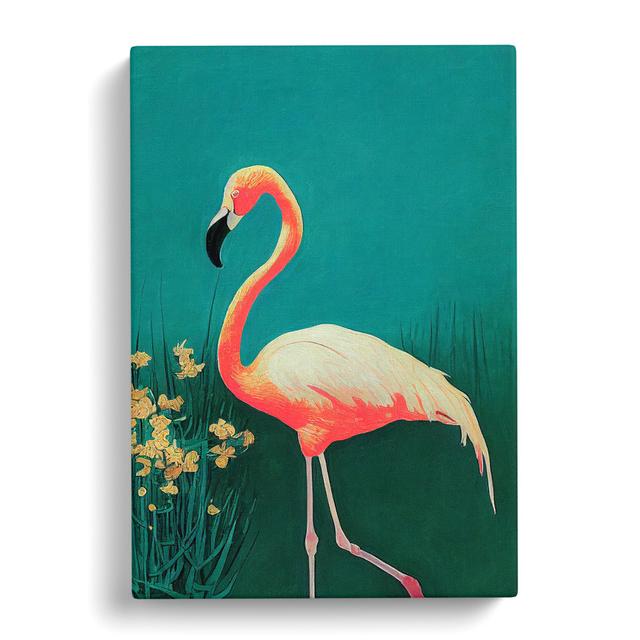 XV1022-5059X Walking Flamingo - Print 17 Stories Format: Wrapped Canvas, Size: 76cm H x 50cm W, Matte Colour: No Matte on Productcaster.