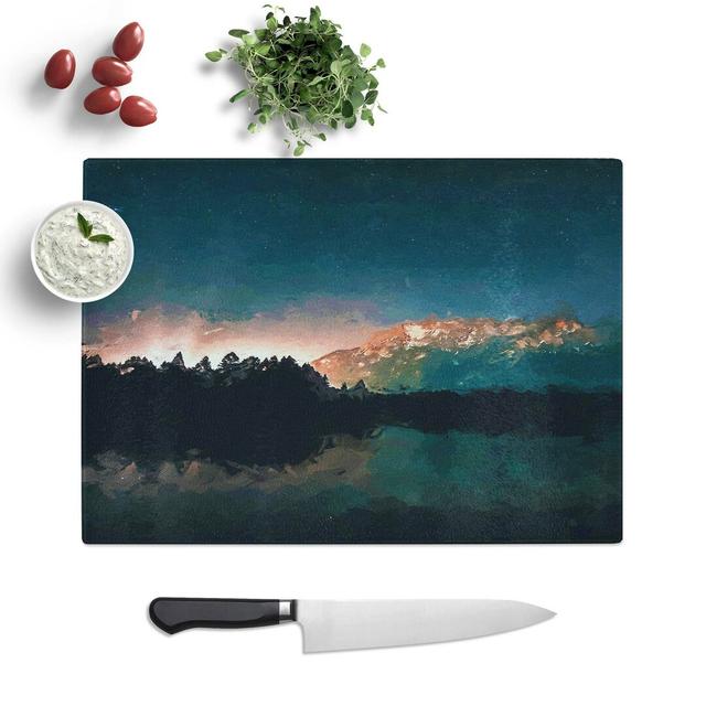 Glass Lake Antholz in Italy in Abstract Chopping Board East Urban Home Size: 39 cm W x 28.5 cm L on Productcaster.