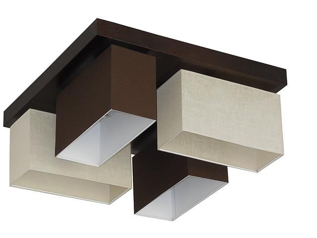 Judkins 4-Light Semi Flush Mount Latitude Run Shade Colour: Cream transparent/Brown, Frame Colour: Silver on Productcaster.