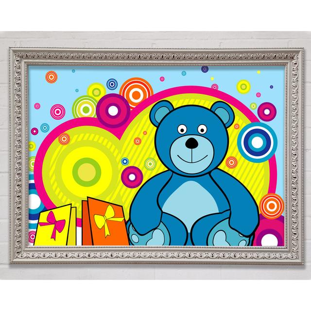 Teddy Bear Circles - Single Picture Frame Print Bright Star Colour: Baby Blue, Size: 21cm H x 29.7cm W on Productcaster.