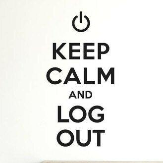 Keep Calm And Log Out Wall Sticker East Urban Home Colour: Dark Red, Size: Medium on Productcaster.