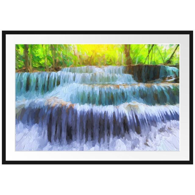 Gerahmtes Papierbild Wasserfall im Regenwald East Urban Home Größe: 70 cm H x 100 cm B on Productcaster.