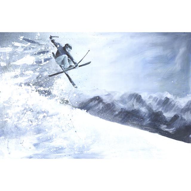 Snow Skier Downhill - Wrapped Canvas Art Prints Alpen Home Size: 51cm H x 76cm W x 3.8cm D on Productcaster.