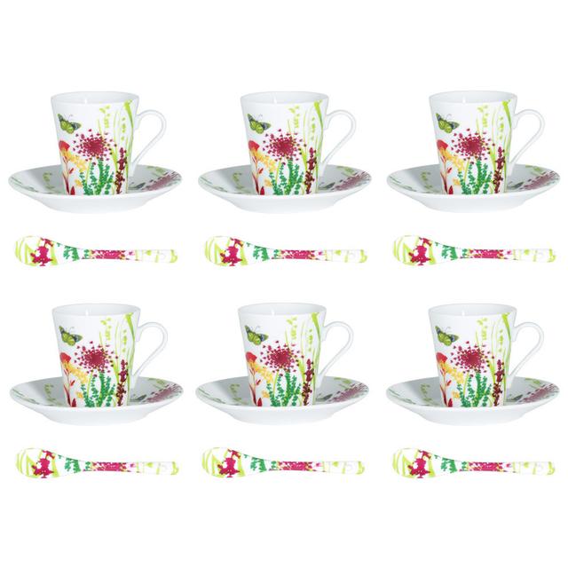 Cliona Ceramic Coffee Cup & Saucer (Set of 6) Brambly Cottage on Productcaster.