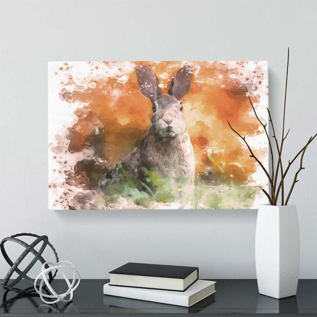 Hare In A Meadow In Abstract - Wrapped Canvas Painting Alpen Home Size: 50.8 cm H x 76.2 cm W on Productcaster.