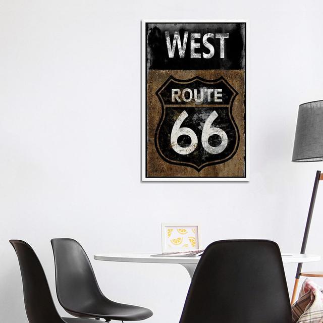 Route 66 West by Luke Wilson - Gallery-Wrapped Canvas Giclée on Canvas Trent Austin Design Size: 101.6cm H x 66.04cm W x 3.81cm D, Format: White Frame on Productcaster.