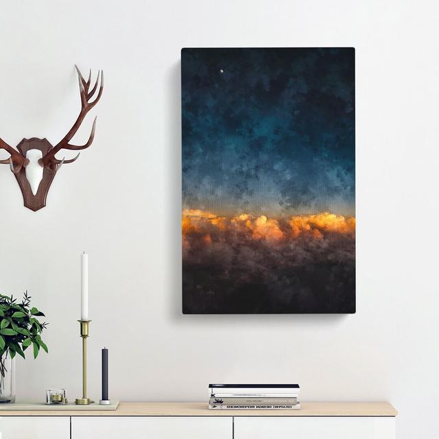 The Moon Above Nebraska - Wrapped Canvas Painting Print East Urban Home Size: 91cm H x 60cm W x 3cm D on Productcaster.