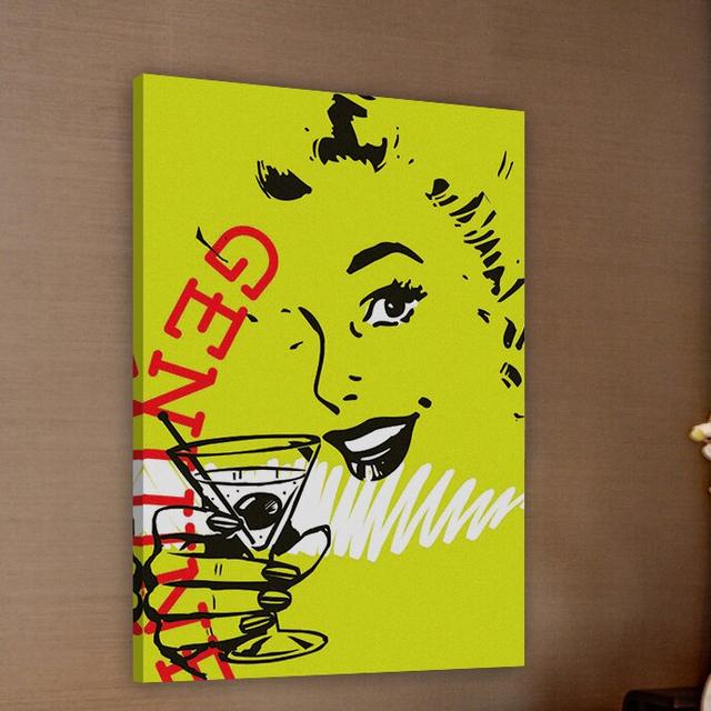 Girl Drink 1 - Wrapped Canvas Graphic Art Print East Urban Home Size: 46 cm H x 30 cm W on Productcaster.