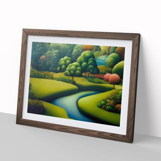 Majestic Forest Stream - Picture Frame Graphic Art 17 Stories Frame Colour: Walnut, Size: 34cm H x 46cm W x 2cm D on Productcaster.