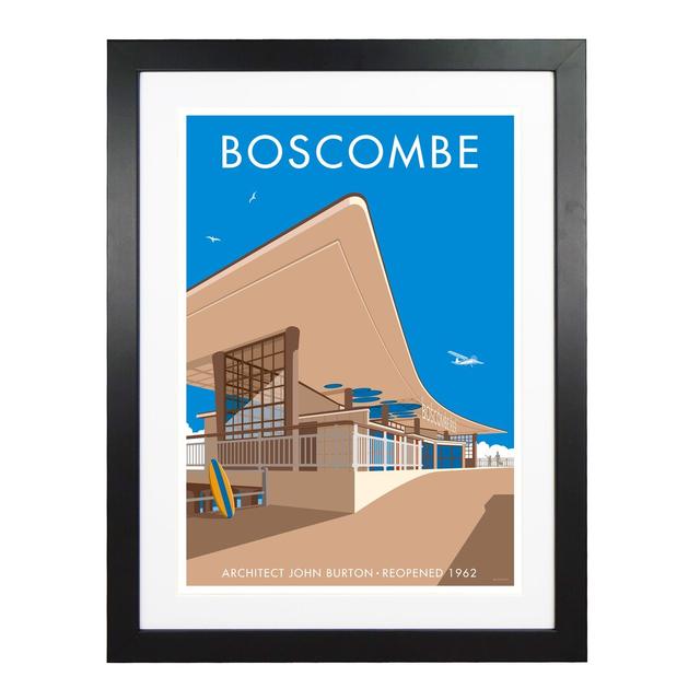 Boscombe Pier by Stephen Millership - Graphic Art Print on Paper George Oliver Frame Options: Black, Size: 54cm H x 44cm W x 2.2cm D on Productcaster.