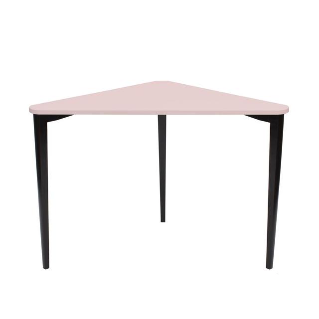 Descault Corner Desk Ebern Designs Top Colour: Dusky Pink, Frame Colour: Black on Productcaster.