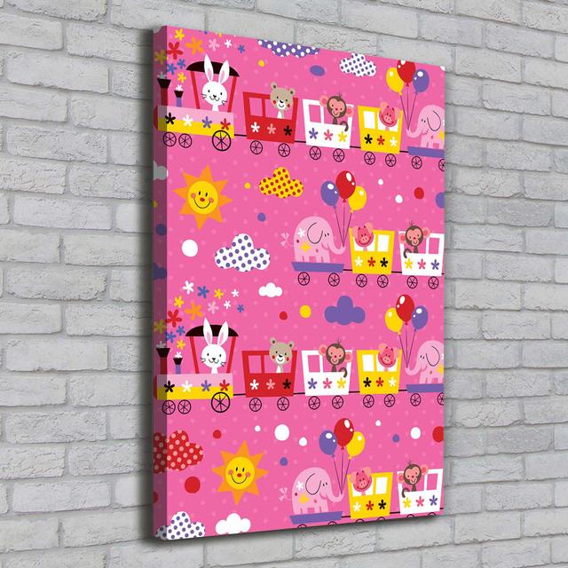 Cheerful Train - Wrapped Canvas Art Prints Harriet Bee on Productcaster.