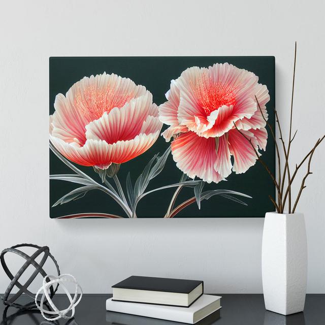 XXX-H1022-WF-7786X Shining Carnation Flowers - Wrapped Canvas Print Marlow Home Co. Size: 50cm H x 76cm W x 3cm D on Productcaster.