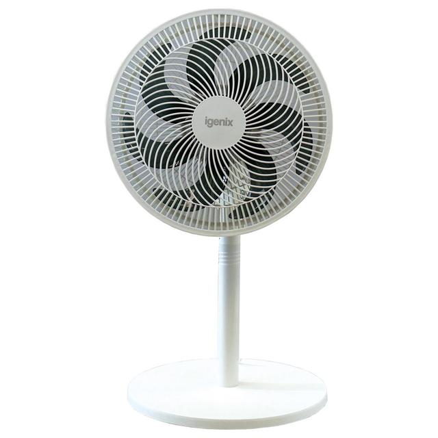 12 Inch 7 Bladed Pedestal Fan White Igenix on Productcaster.