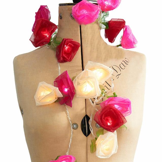 Dov LED Natural Leaf Rose String Light 17 Stories Size: 30 Lamps - 8 Metre Long on Productcaster.