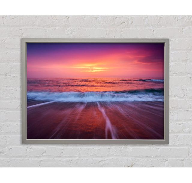 Stunning Ocean Movement Framed Print House of Hampton Size: 59.7cm H x 84.1cm W x 3.3cm D, Format: Light Grey Framed Canvas on Productcaster.