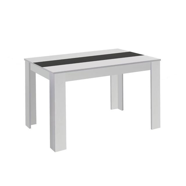 Fauzan Dining Table 17 Stories Size: H75 x L160 x W90cm, Colour: White/Black on Productcaster.