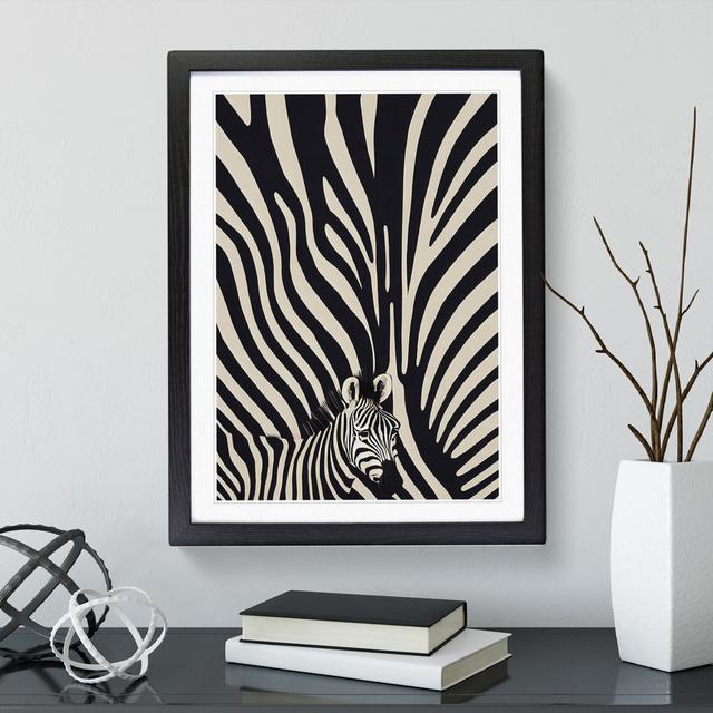 Zebra No.4 Abstract - Single Picture Frame Painting World Menagerie Size: 64cm H x 46cm W x 2cm D, Frame Colour: Black on Productcaster.