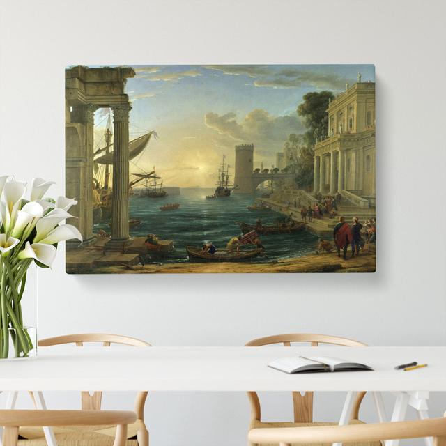 Embarkation Of The Queen Of Sheba by Claude Lorrain - Wrapped Canvas Painting East Urban Home Size: 50cm H x 76cm W x 3cm D on Productcaster.