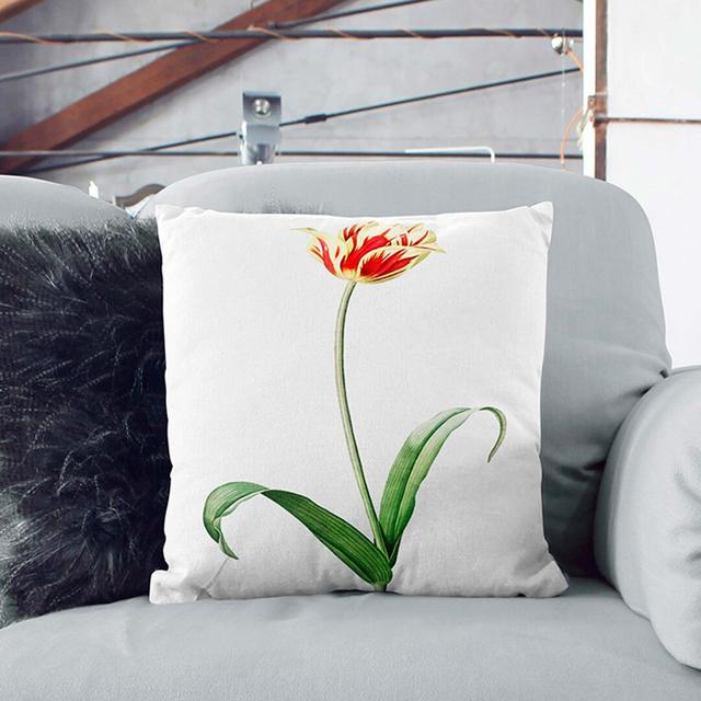 Didier's Tulip by Pierre-Joseph Redoute Cushion with Filling East Urban Home Backing Colour: Black, Size: 40cm H x 40cm W x 15cm D on Productcaster.