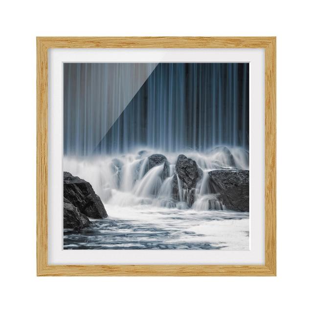 Waterfall in Finland - Picture Frame Graphic Art Print on Paper East Urban Home Frame Options: Natural oak, Size: 70cm H x 70cm W on Productcaster.