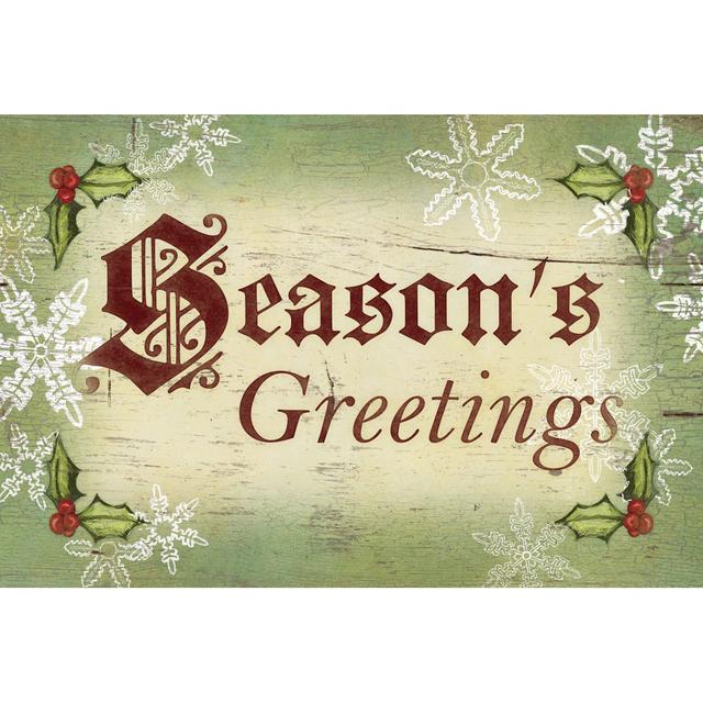 Season Photograph'S Greetings - Wrapped Canvas Typography The Seasonal Aisle Size: 20cm H x 30cm W x 3.8cm D on Productcaster.