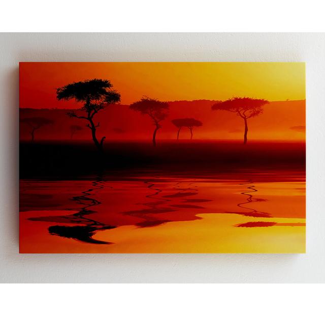 Reflections Of The Stunning Lake Trees Canvas Print House of Hampton Größe: 99,5 cm H x 141,7 cm B on Productcaster.