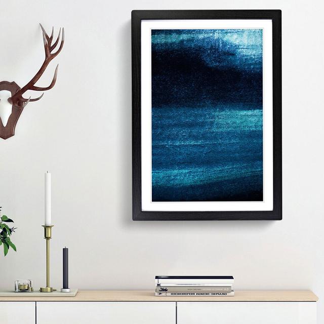 Midnight Blue in Abstract - Picture Frame Graphic Art Print on MDF East Urban Home Frame Option: Black Framed, Size: 87cm H x 62cm W x 2cm D on Productcaster.