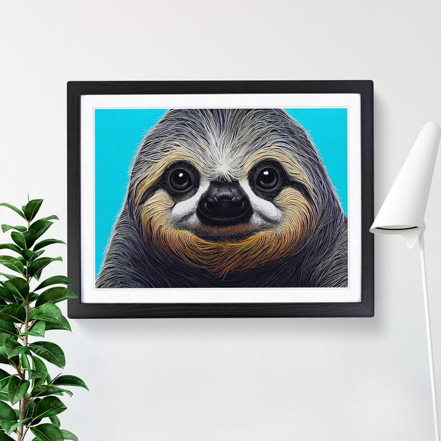 Sloth Portrait Vol.2 - Single Picture Frame Painting 17 Stories Size: 46cm H x 64cm W x 2cm D, Frame Colour: Black on Productcaster.