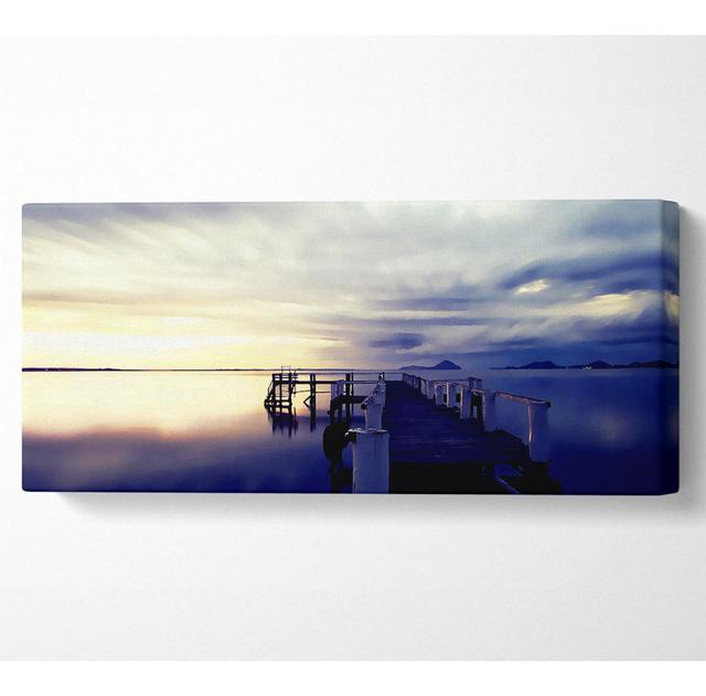 Stunning River Jetty Sunrise - Wrapped Canvas Art Prints Highland Dunes Size: 50.8cm H x 121.9cm W x 10cm D on Productcaster.