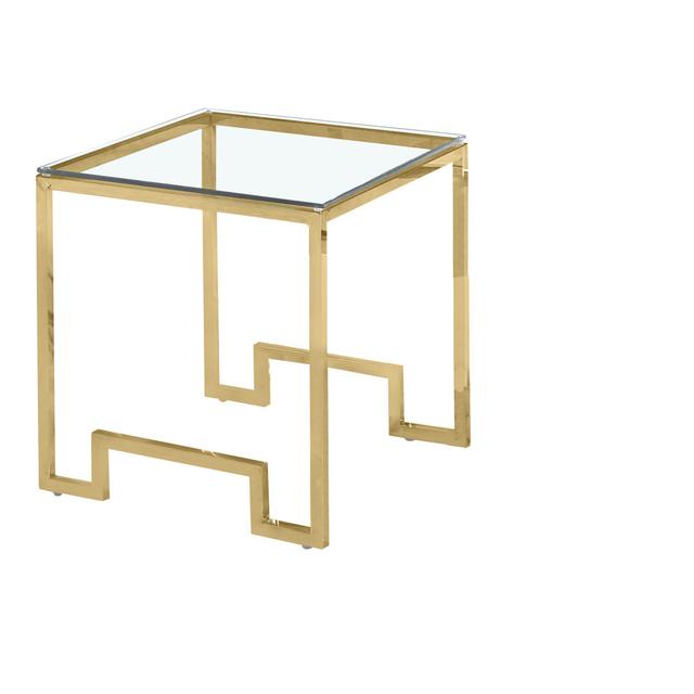 Seana Side Table Canora Grey Table Base Colour: Gold on Productcaster.