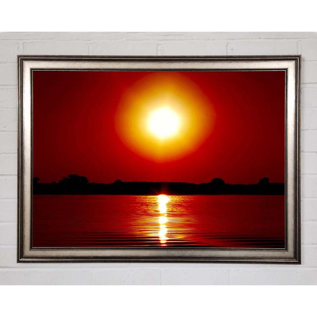 Orange Lake Sun - Single Picture Frame Art Prints Highland Dunes Size: 42cm H x 59.7cm W x 1.5cm D on Productcaster.