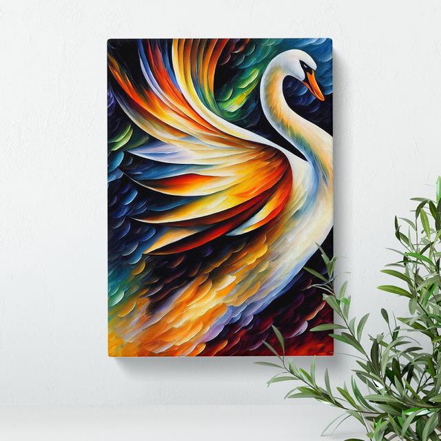 Portrait of a Swan No.4 - Wrapped Canvas Painting ClassicLiving Size: 60cm H x 40cm W x 3cm D on Productcaster.