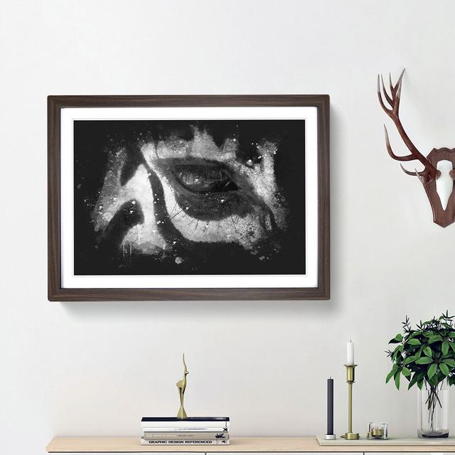 The Eye of a Zebra - Picture Frame Graphic Art Print East Urban Home Size: 33cm H x 45cm W x 2cm D, Frame Option: Walnut Framed on Productcaster.