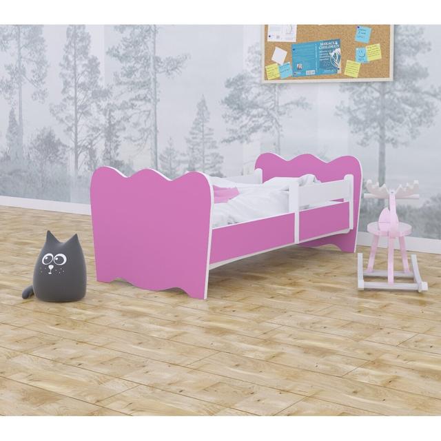 Shayna Bed with Drawer Isabelle & Max Size: Toddler (70 x 140cm), Configuration: Basic, Colour (Bed Frame): Pink on Productcaster.