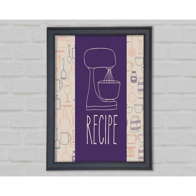 Recipe - Single Picture Frame Art Prints Happy Larry Format: Grey Framed Paper, Size: 21cm H x 29.7cm W x 1.5cm D on Productcaster.