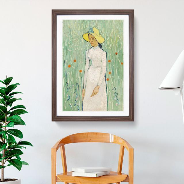 Girl in White by Vincent Van Gogh - Picture Frame Painting East Urban Home Size: 36cm H x 27cm W x 2cm D, Frame Option: Walnut Framed on Productcaster.