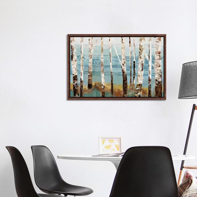 Birch Reflection by Allison Pearce - Print on Canvas Alpen Home Size: 66.04cm H x 101.6cm W x 3.81cm D, Format: Classic Brown Wood Framed Canvas on Productcaster.