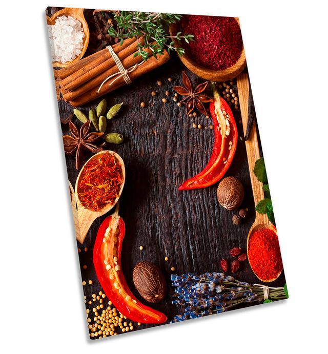 Chilli Seeds Spices Kitchen Picture - Wrapped Canvas Art Prints 17 Stories Size: 61cm H x 40.6cm W x 2cm D on Productcaster.