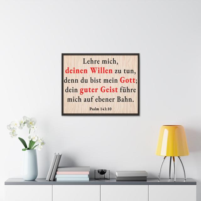 Scripture Walls Psalm 143:10 Doing Your Will German Bible Verse Canvas Christian Fleur De Lis Living Size: 45.7cm H x 61cm W on Productcaster.